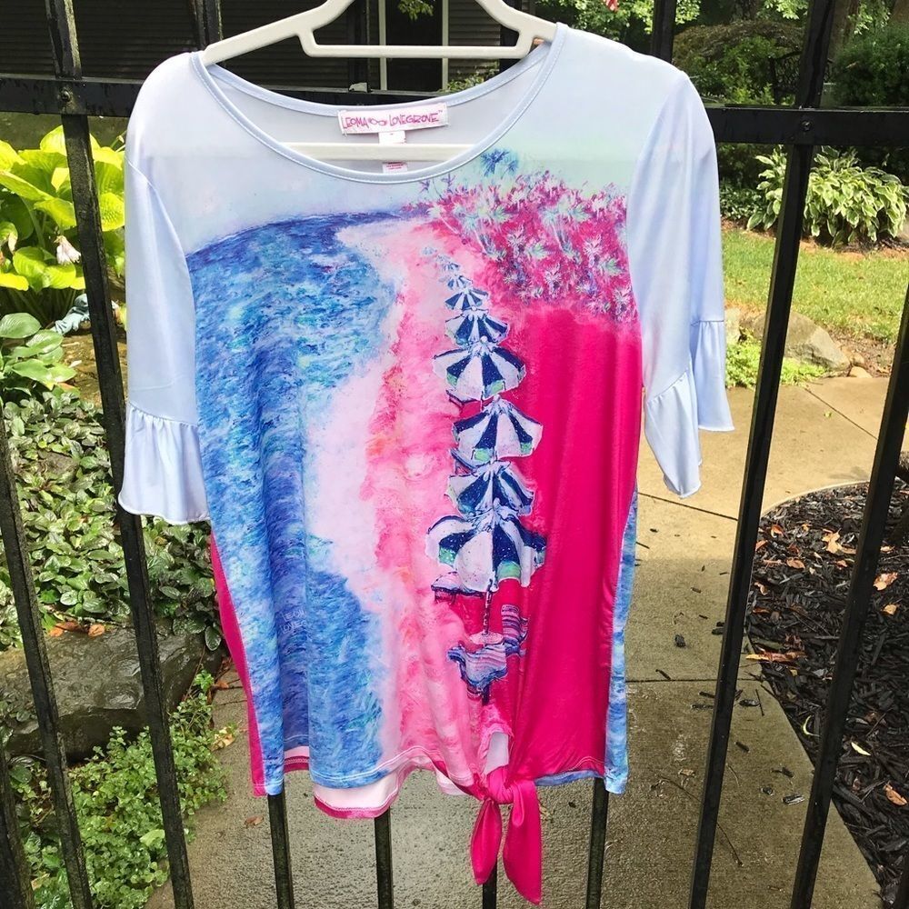 Leoma Lovegrove blouse with beach umbrellas